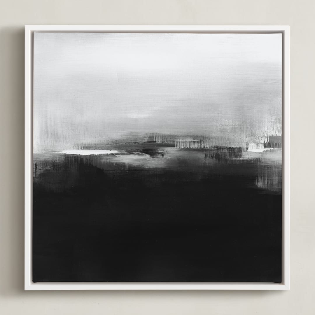 "DuskDawn" - Art Print in Black and White by Vasco - Framed Canvas
