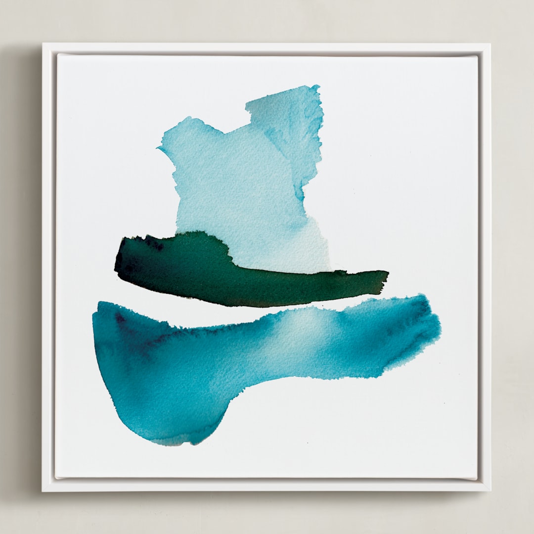 "Shift" - Art Print in Blue by Christine Llewellyn - Framed Canvas