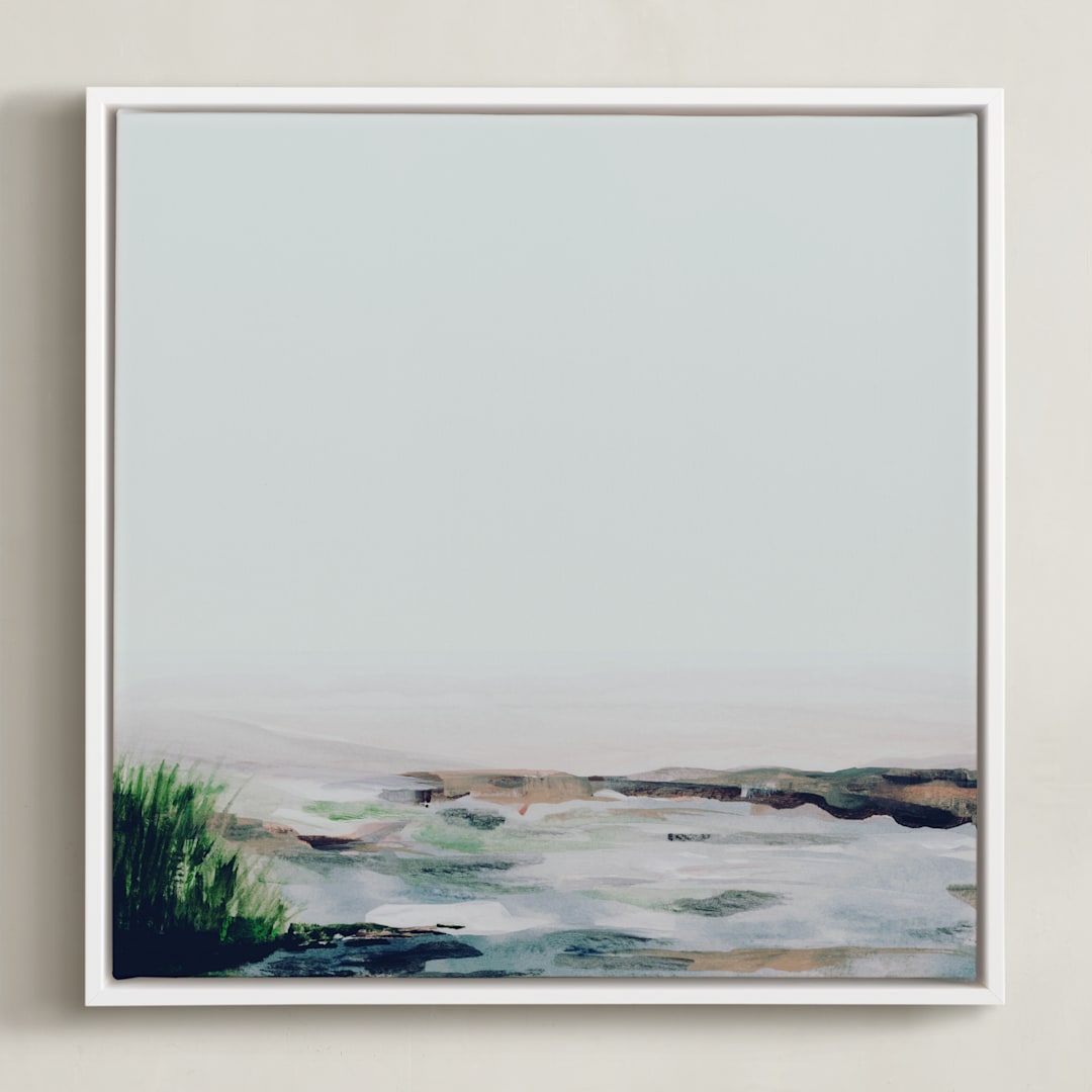 "Ace" - Art Print in Sea Grey by Mande Calhoun - Framed Canvas