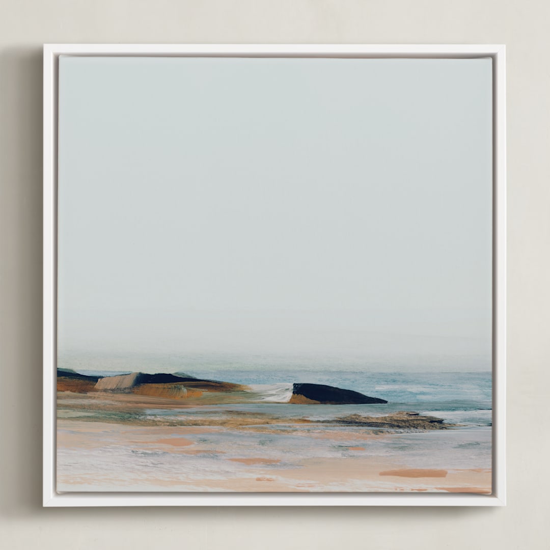 "Tarek" - Art Print in Sea Blue by Mande Calhoun - Framed Canvas