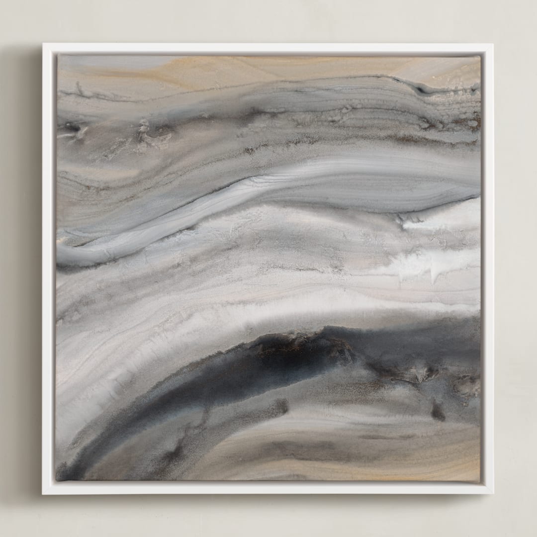 "Warm Gold I" - Art Print in Warm Gold by Teodora Guererra - Framed Canvas