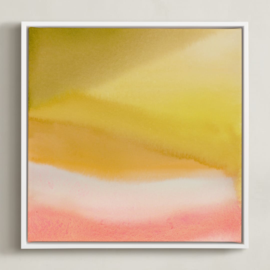"Endless Summer" - Art Print in Citron by A Real Peach Studio - Framed Canvas