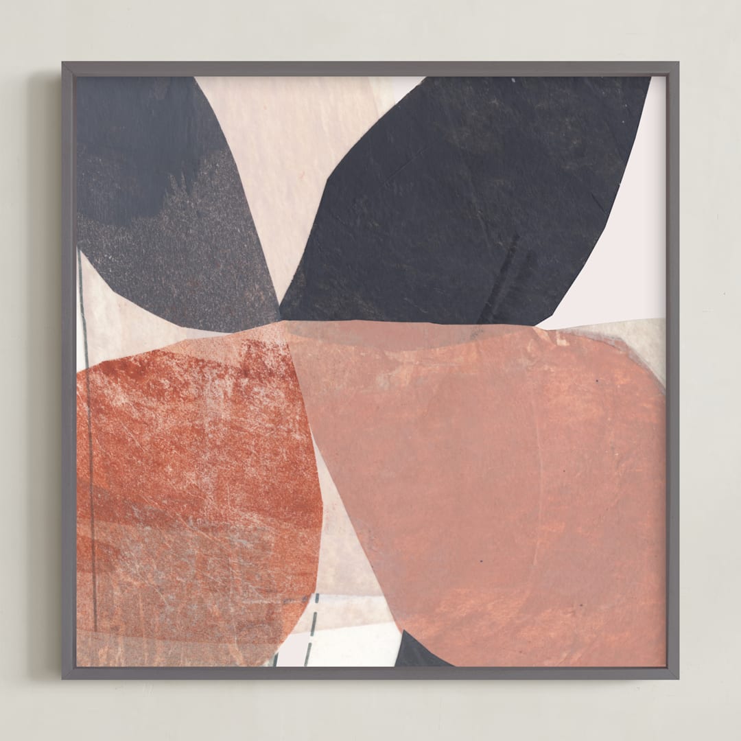 "Pinwheel Flowers I" - Art Print in Terracota Blush by Jaqui Falkenheim - Framed