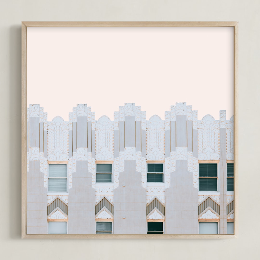"Cali Deco" - Art Print in Soft Grey by Irene Suchocki - Framed