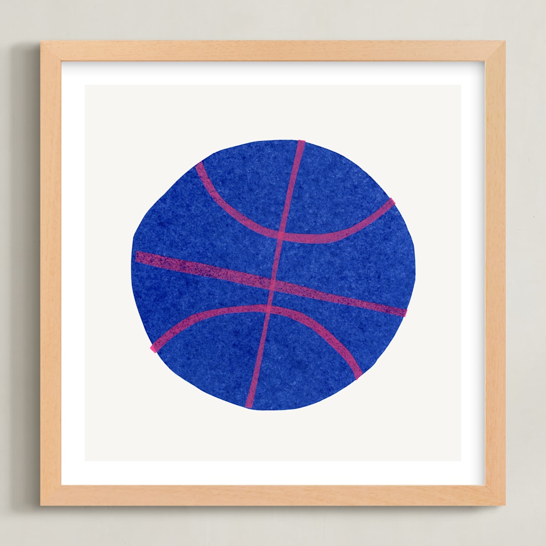 "Electric Sports 3" - Art Print in Cobalt by Carrie Moradi - Framed