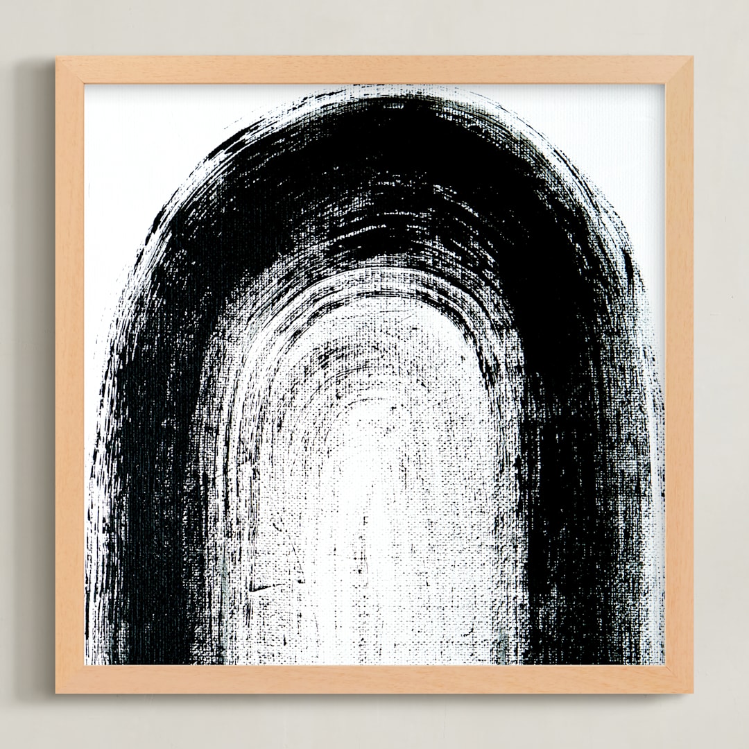 "Graphic Arch " - Art Print in black by Kate Cawood - Framed