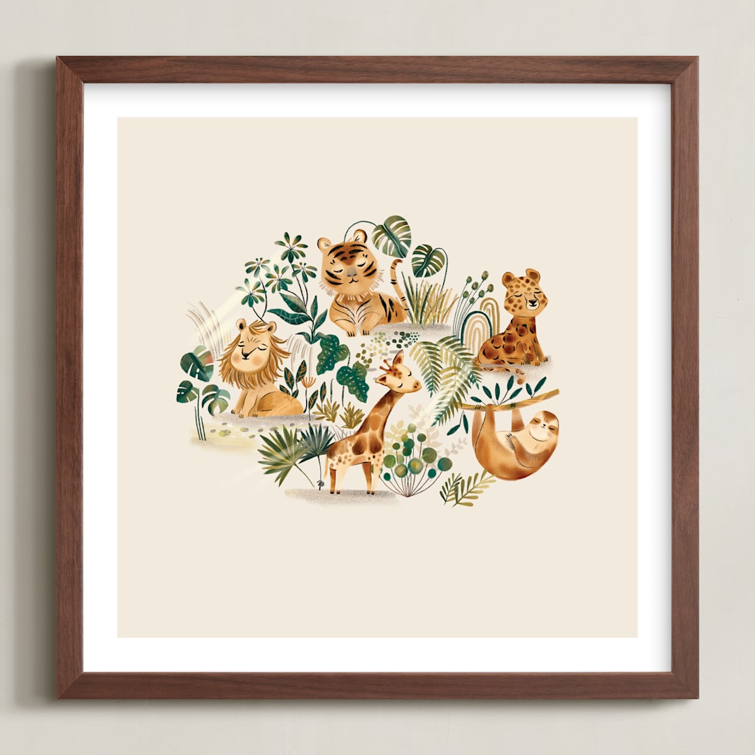 "Wild" - Art Print in Sand by Vivian Yiwing - Framed