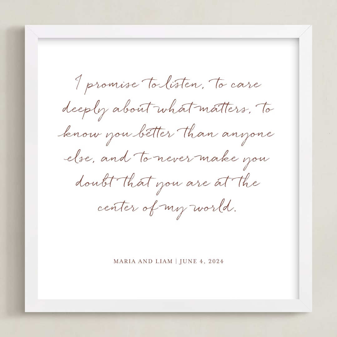 "Your Vows as an Art Print" - Custom Print in Rustique by Minted - Framed