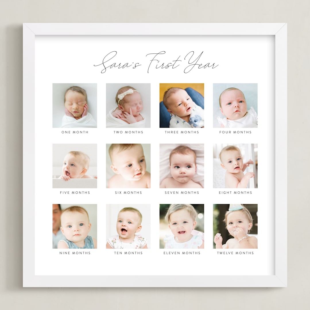 "Baby's First Year: Framed Photo" - Framed Photo in White by Erin Deegan - Framed