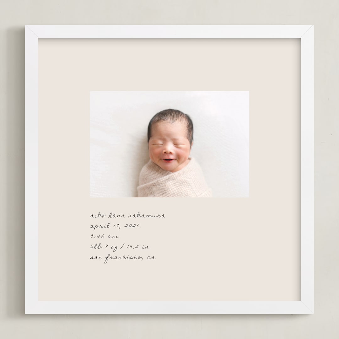 "Welcome, Little One" - Framed Photo in Cotton Cream by Sierra Lee - Framed