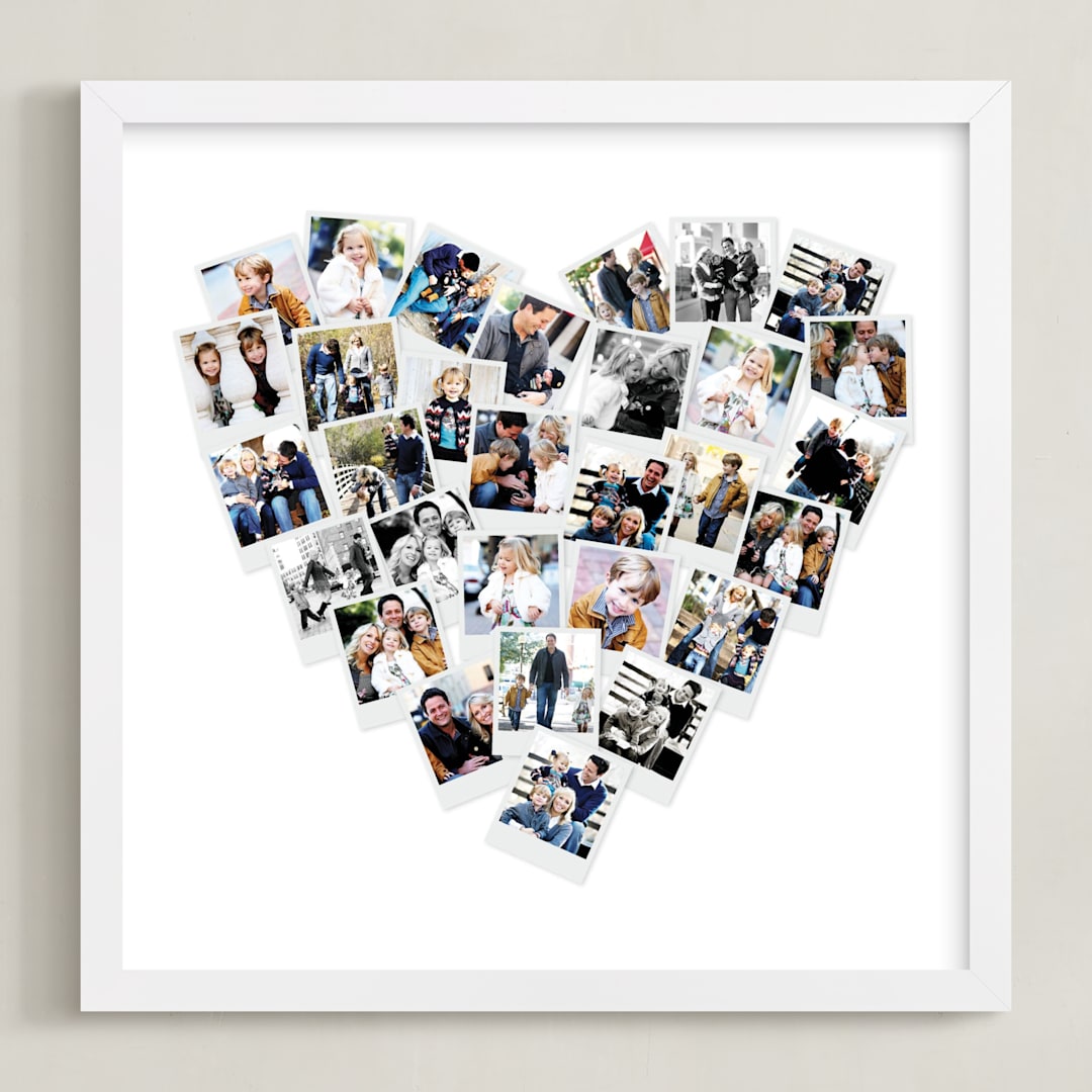 "Heart Snapshot Mix® Photo Art" - Framed Photo in White by Minted - Framed