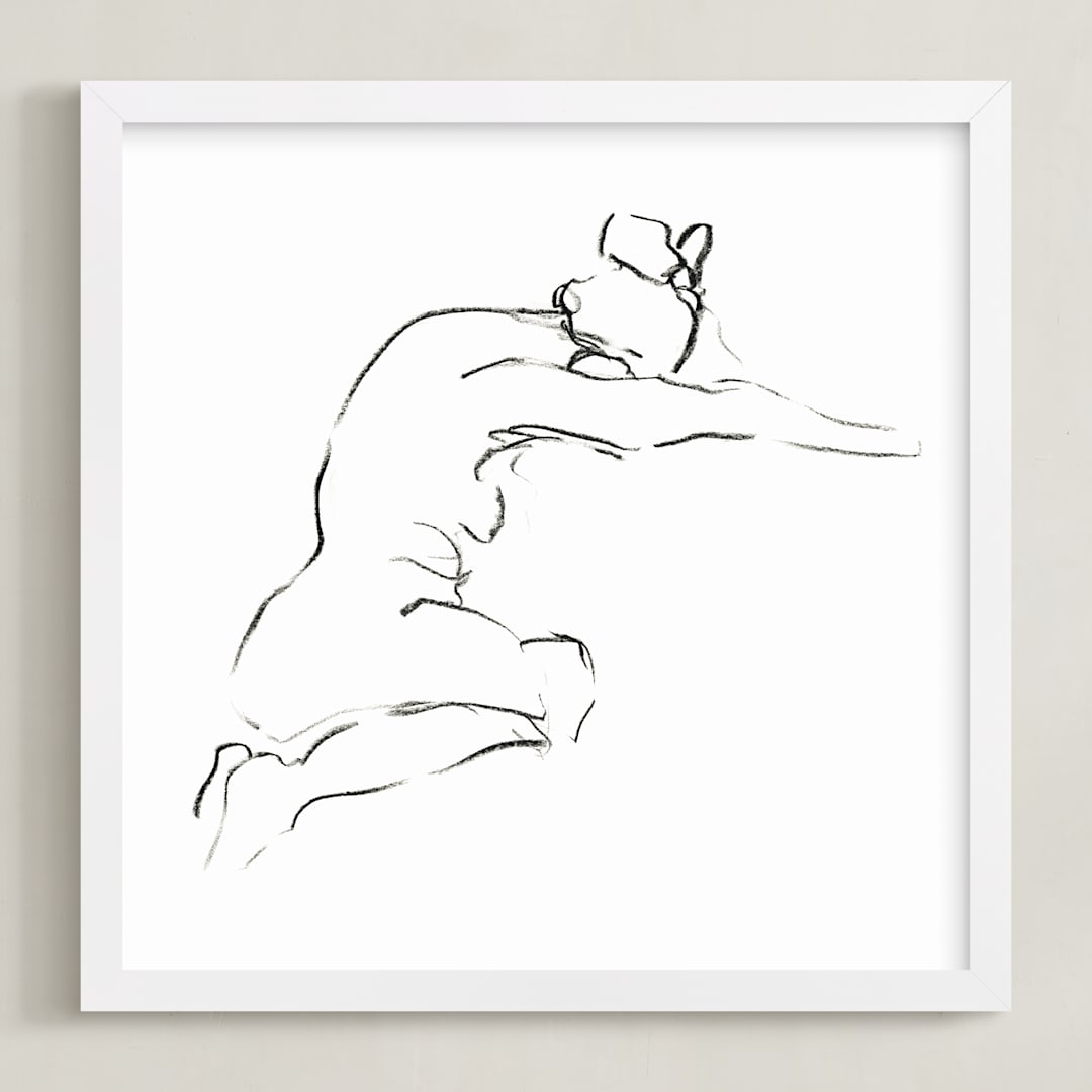 "Model9" - Art Print in White by Miranda Mol - Framed