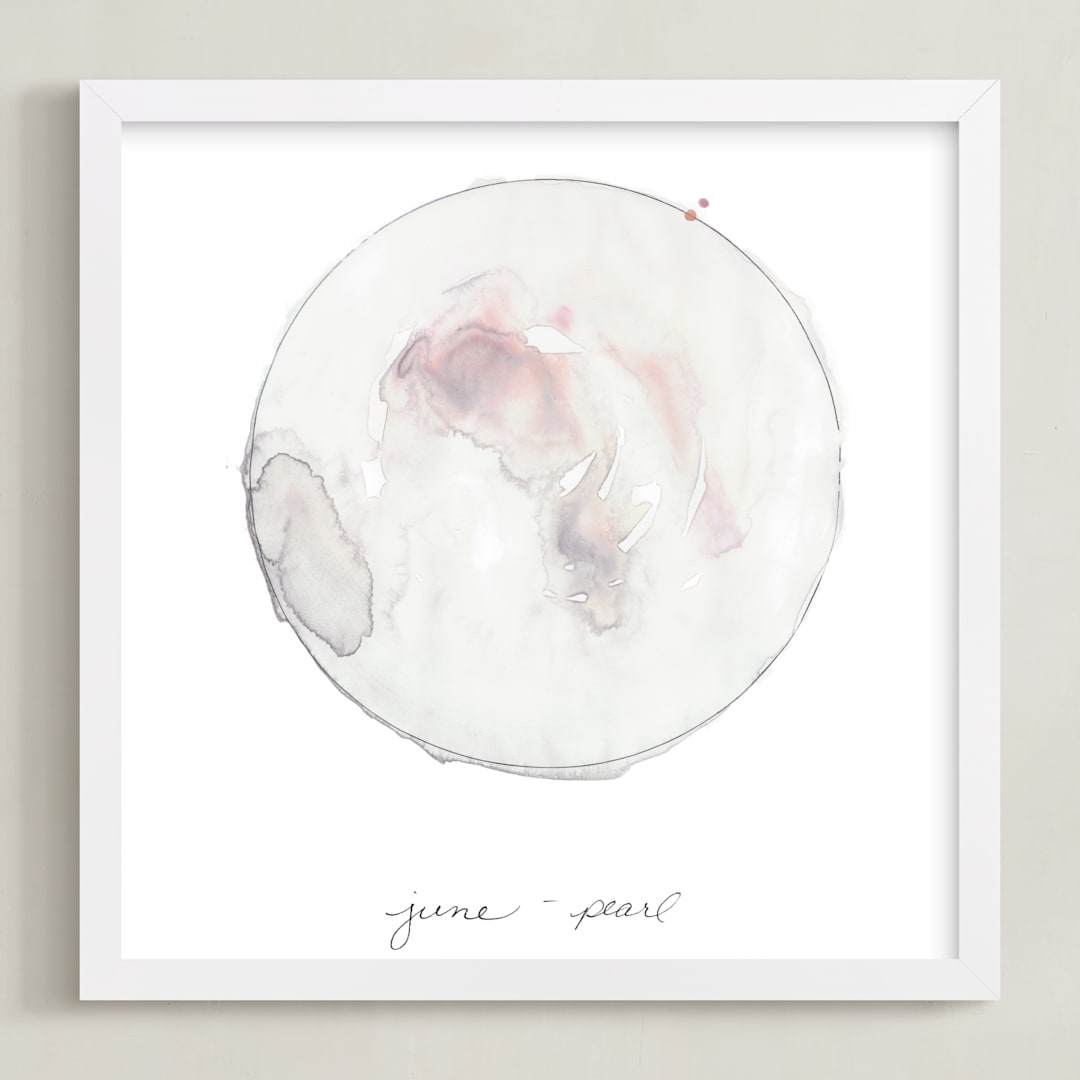 "June - Pearl" - Art Print in Pearl by Naomi Ernest - Framed