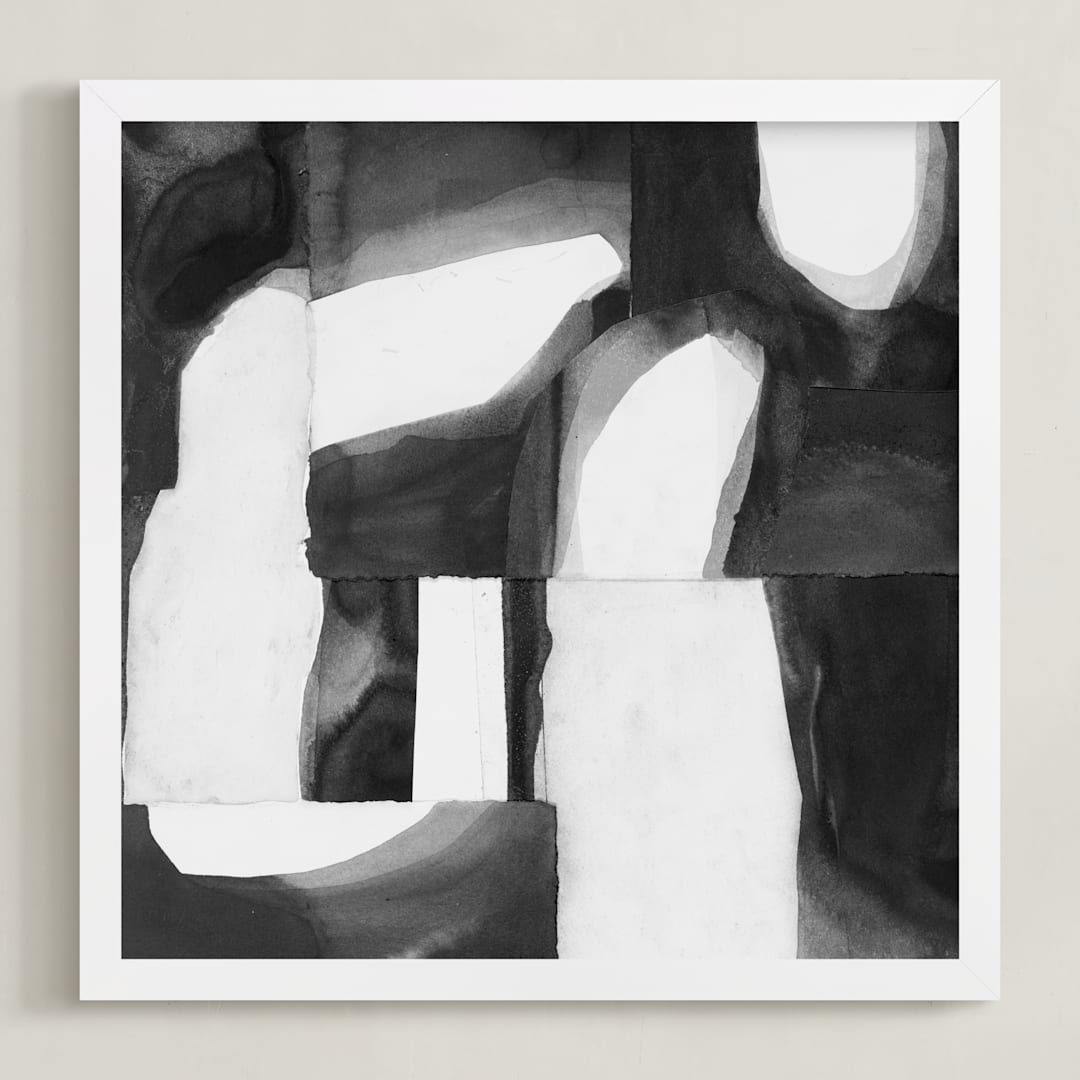 "Construct 1" - Art Print in Black and White by Ashleigh Ninos - Framed