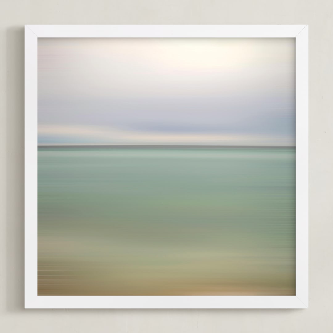 "Twisted Horizon" - Art Print in Seafoam by amanda cunningham - Framed