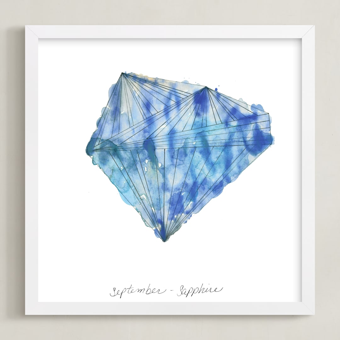 "September - Sapphire" - Art Print in Sapphire by Naomi Ernest - Framed