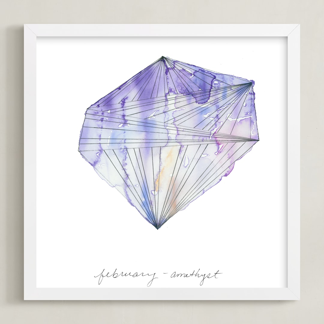 "February - Amethyst" - Art Print in Amethyst by Naomi Ernest - Framed