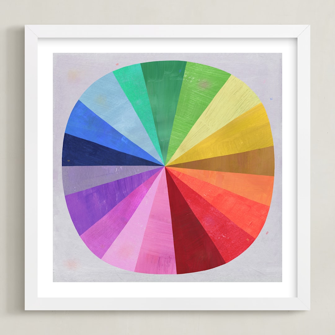 "Color Wheel" - Art Print in Light Grey by melanie mikecz - Framed