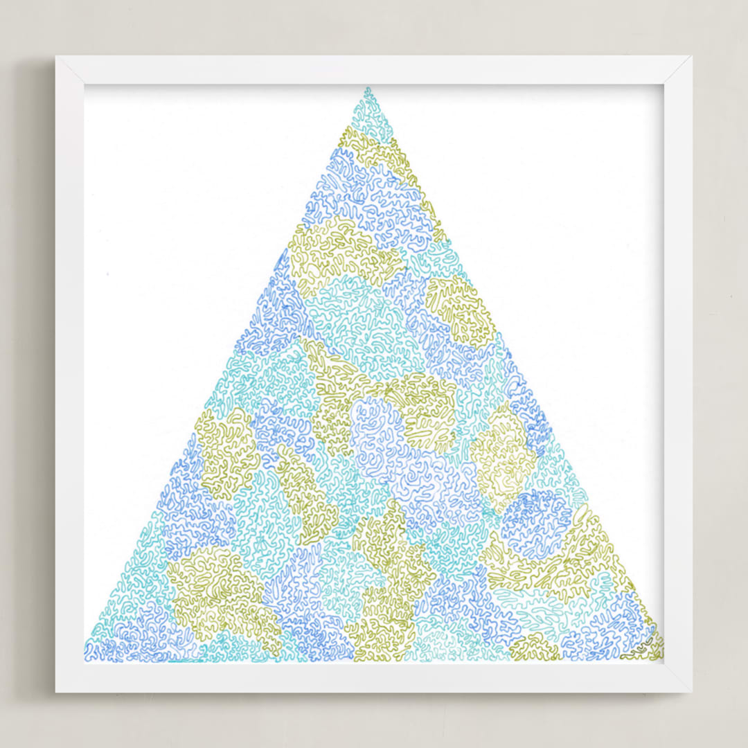 "From One End to the Other" - Art Print in Teal-Cobalt-Moss by studio SYLVO - Framed