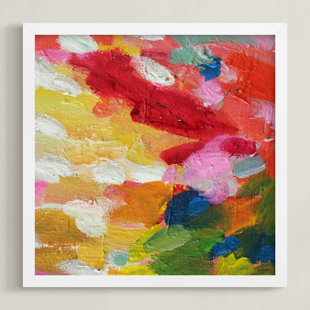 "blushed" - Art Print in rouge by Beth Allen - Framed