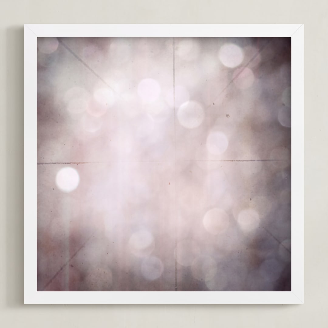 "Glimmering Lights" - Art Print in Muted Lavender by Alicia Youngken - Framed