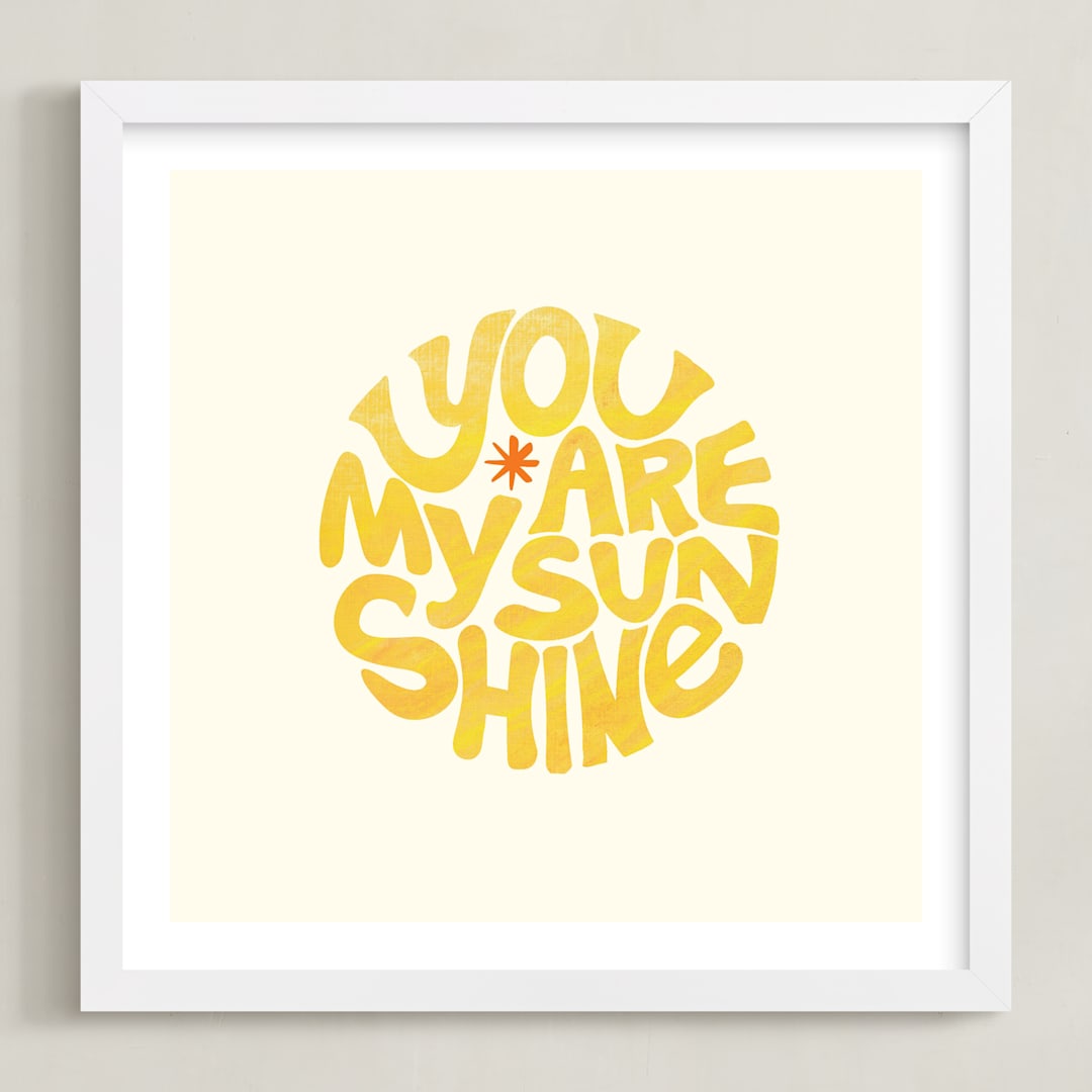 "Forever Sunshine" - Art Print in Sunflower by Carrie ONeal - Framed