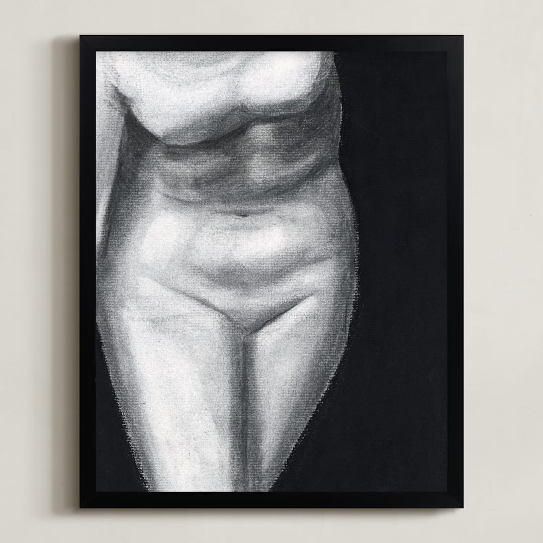 "Undefined" - Art Print in charcoal by Lindsay Megahed - Framed