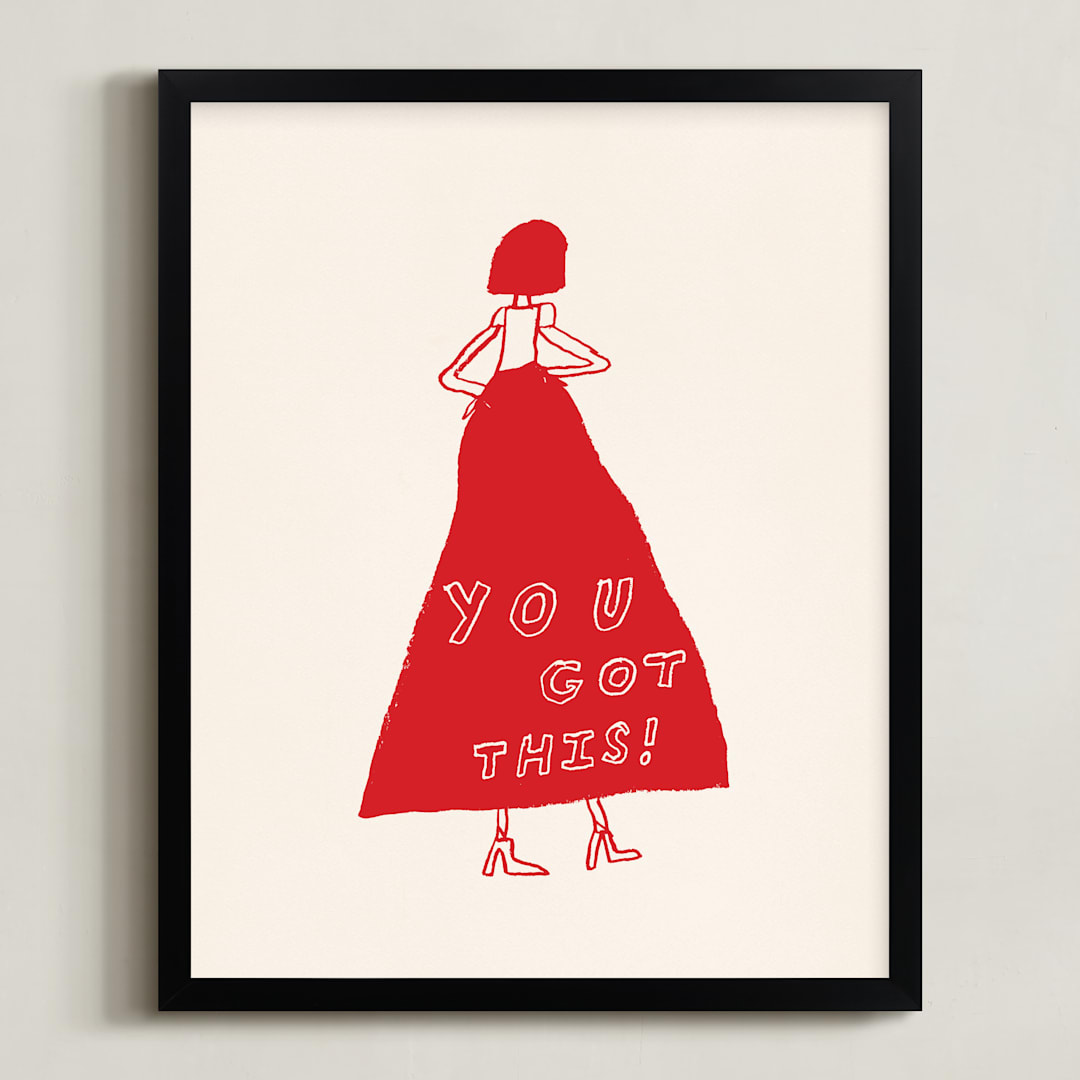 "You Got This" - Art Print in Power Red by Elliot Stokes - Framed