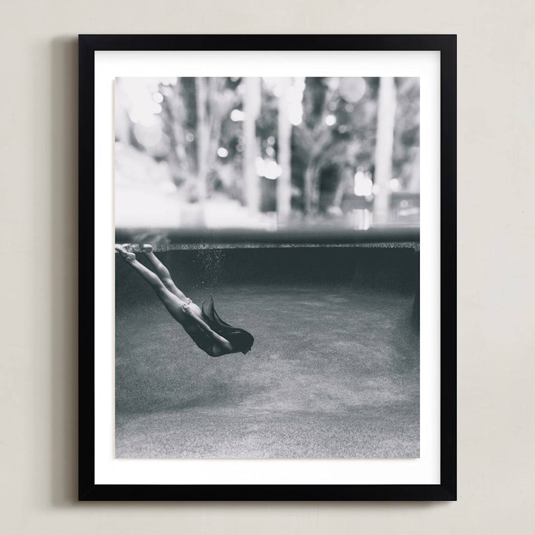 "Submerged" - Art Print in Underwater Black and White by Zemina Zaferakis - Framed