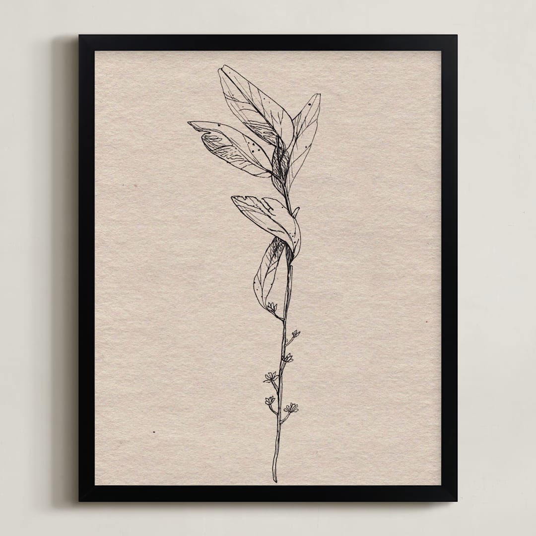 "Dancing Branches" - Art Print in Brown Paper by Andrea Rose - Framed