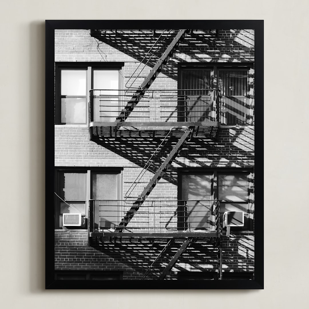 "Up Down NYC" - Art Print in monochrome by lulu and isabelle - Framed