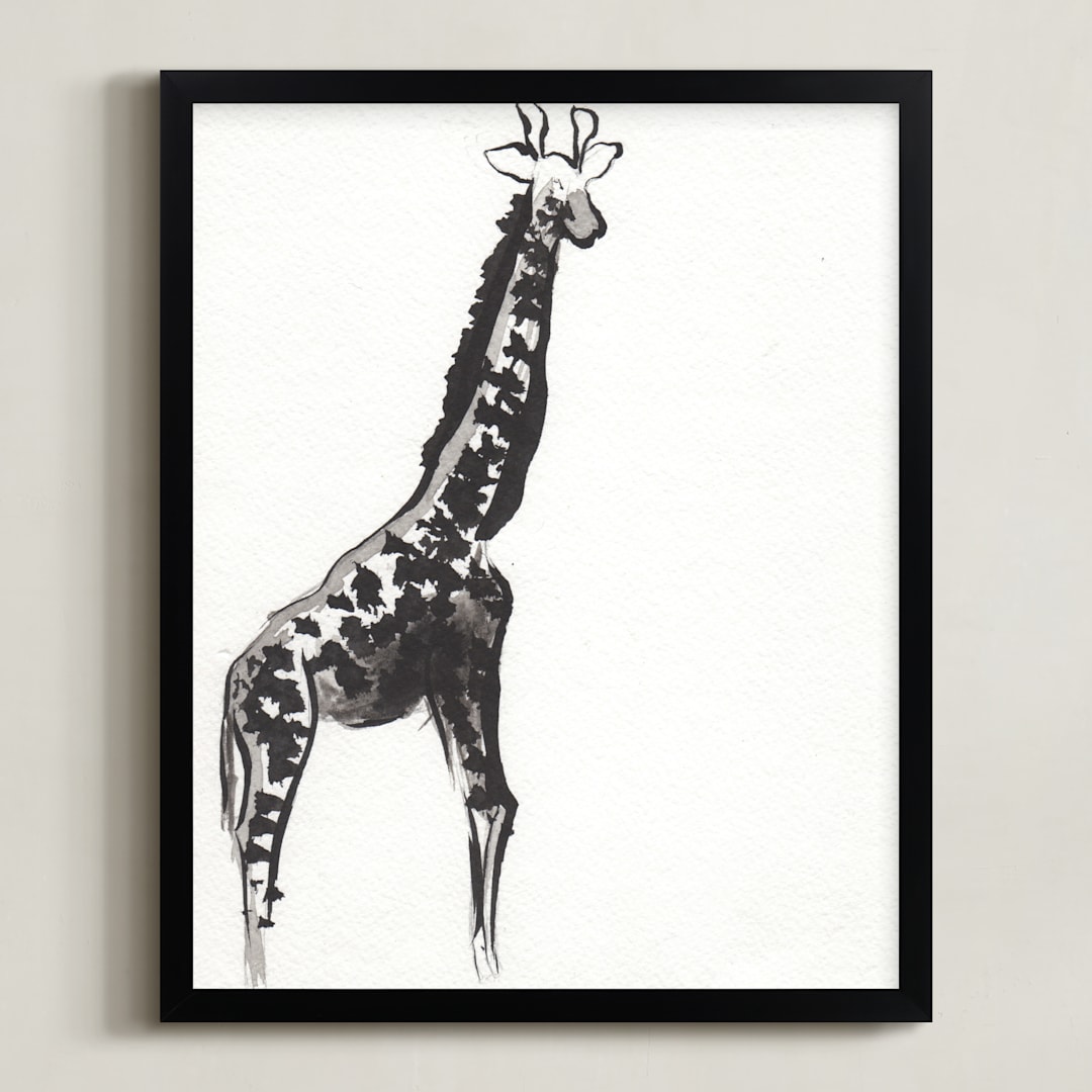"Simply Curious" - Art Print in Black by Shawni Hogan - Framed