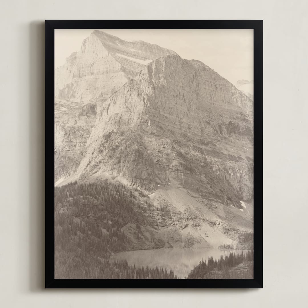 "Glacier National Park" - Art Print in Sepia by Brooke Chandler - Framed