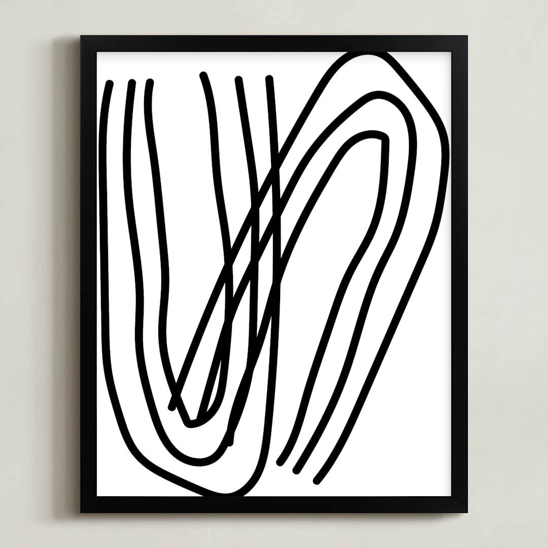 "A Bend in the Road" - Art Print in Snow by Kisco Print Shop - Framed