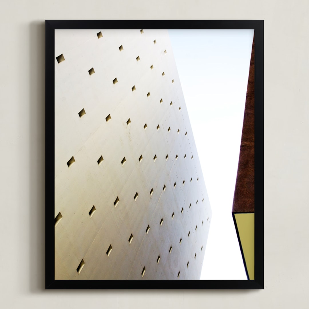 "Mid Wilshire Wall" - Art Print in light concrete by GLEAUX Art Photo Design - Framed