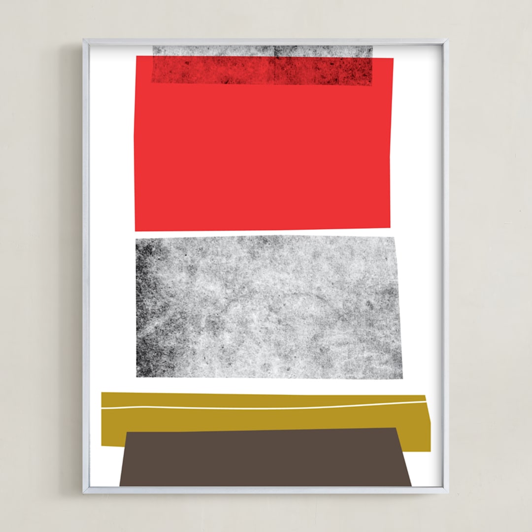 "Abstracciones Vol. 3" - Art Print in Maraschino by Aspacia Kusulas - Framed