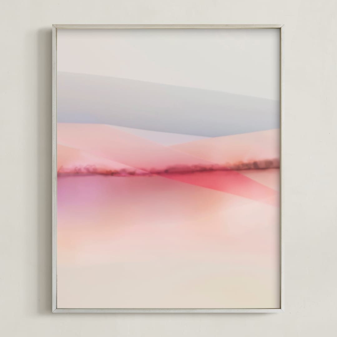 "Sailors Delight" - Art Print in Pink Skies by Karen Kardatzke - Framed