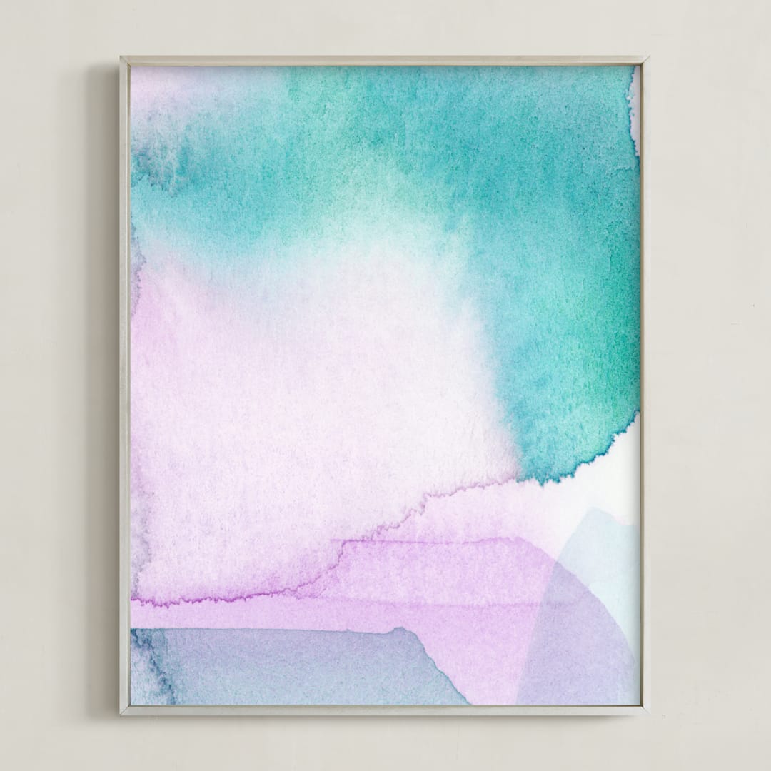 "Vitality" - Art Print in Cerulean by Artsy Canvas Girl Designs - Framed