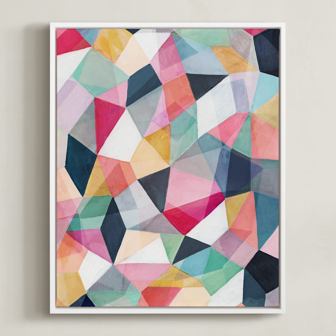 "Kaleidoscope No.1" - Art Print in Cerise by Hooray Creative - Framed Canvas