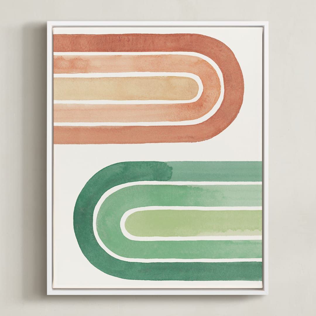 "Double Rainbow" - Art Print in Desert by Pink House Press - Framed Canvas