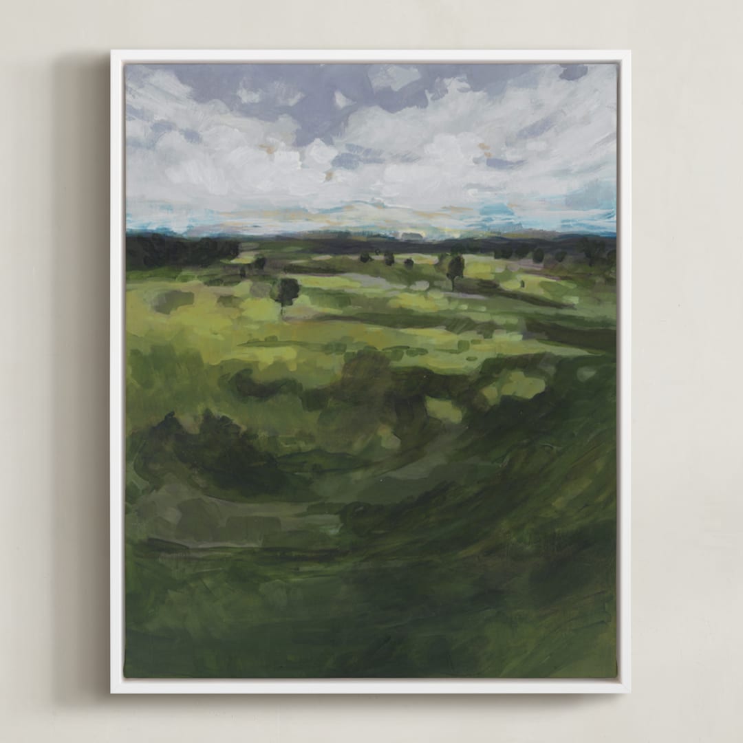 "Tomah" - Art Print in Green Hills by Lorent and Leif - Framed Canvas