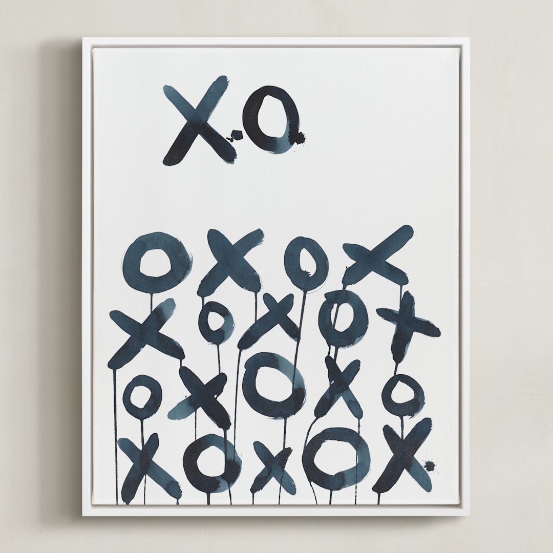 "XO Sol" - Art Print in Smoky Black by Michelle Owenby Design - Framed Canvas