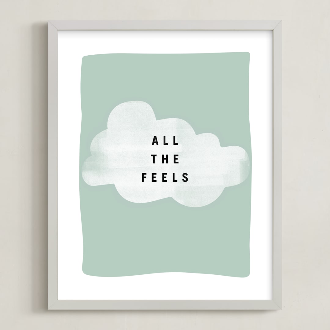 "all the feels" - Art Print in aqua by Lindsay Stetson Thompson - Framed