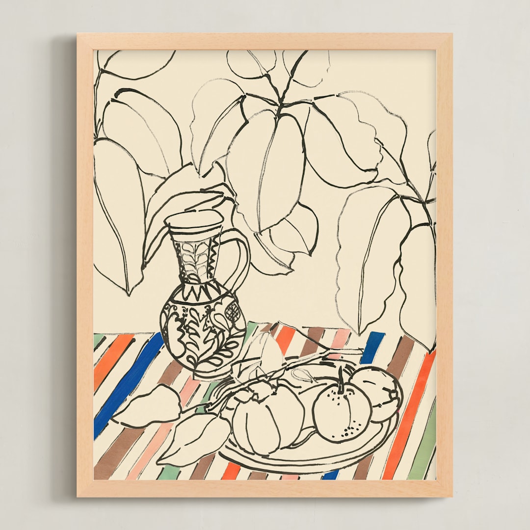 "Hungarian Vase" - Art Print in Paprika by Lise Gulassa - Framed