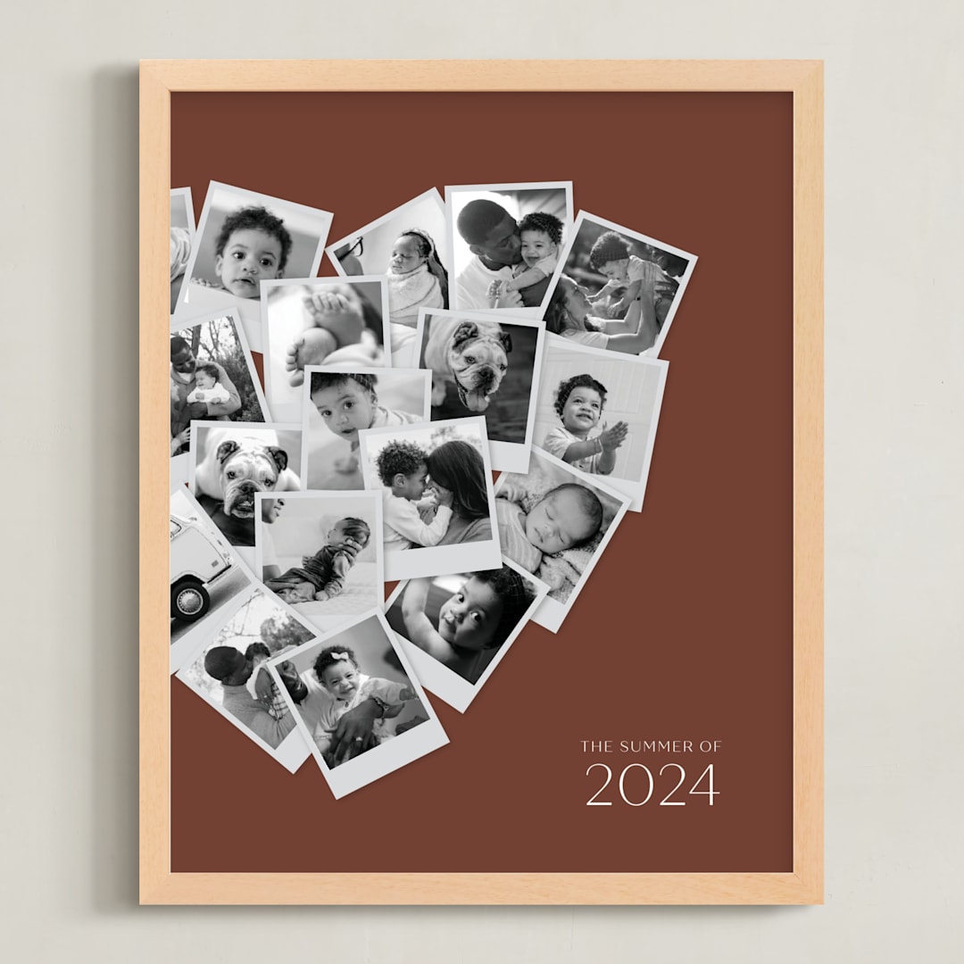 "Modern Heart Snapshot Mix® Warm Tones" - Framed Photo in Rustique by Minted - Framed