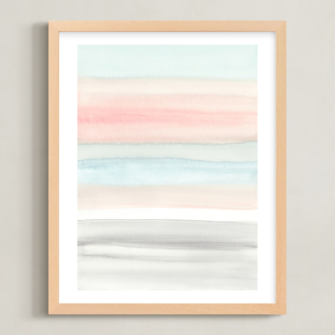 "Summer Horizon" - Art Print in White by Little Valley Studio - Framed