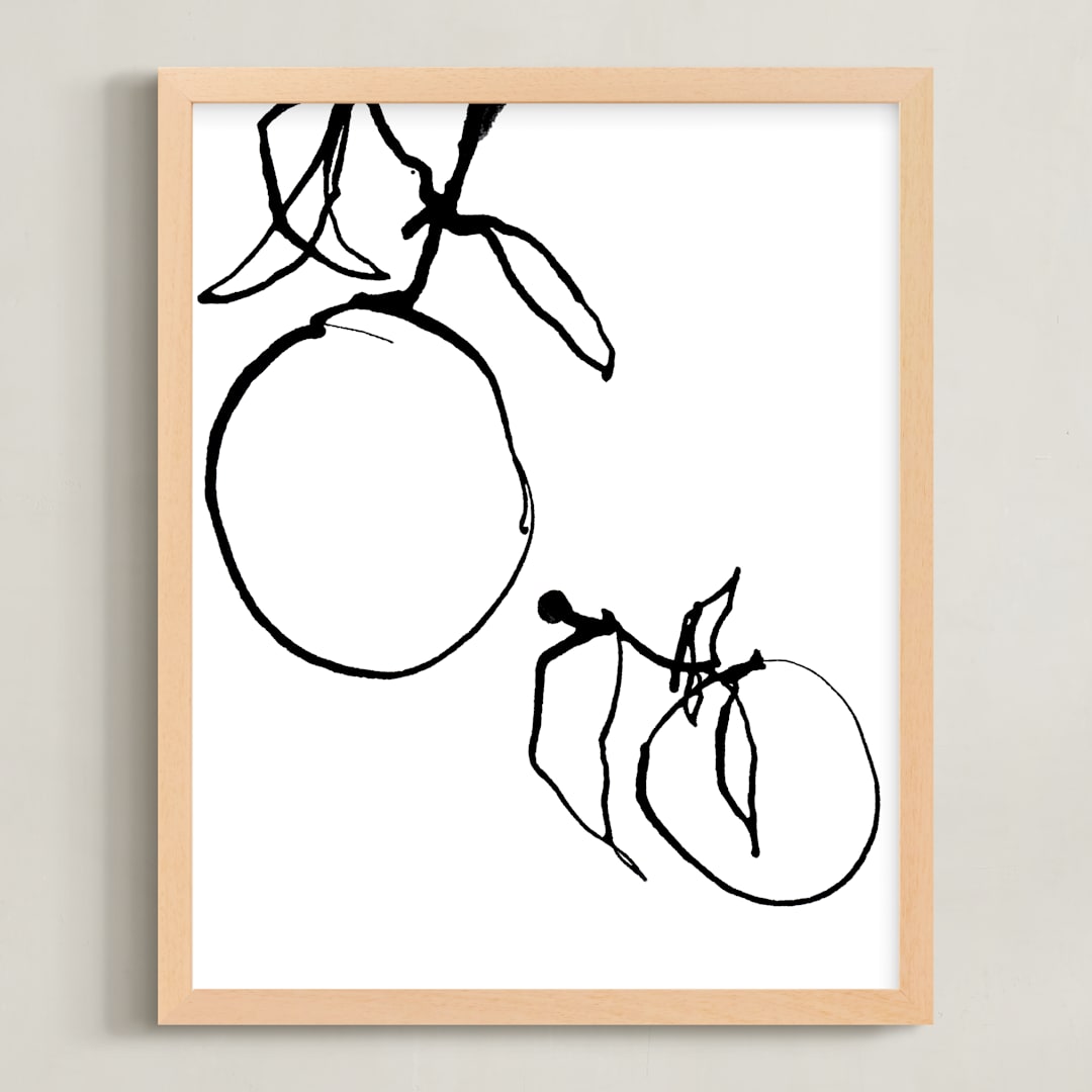 "Orange Study " - Art Print in Black and White by Ashleigh Ninos - Framed