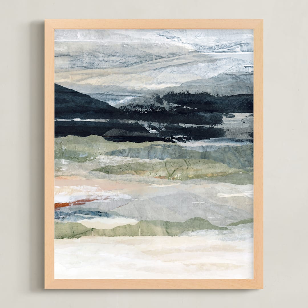 "Winter's End" - Art Print in Navy Blue by Lara Eckerman - Framed