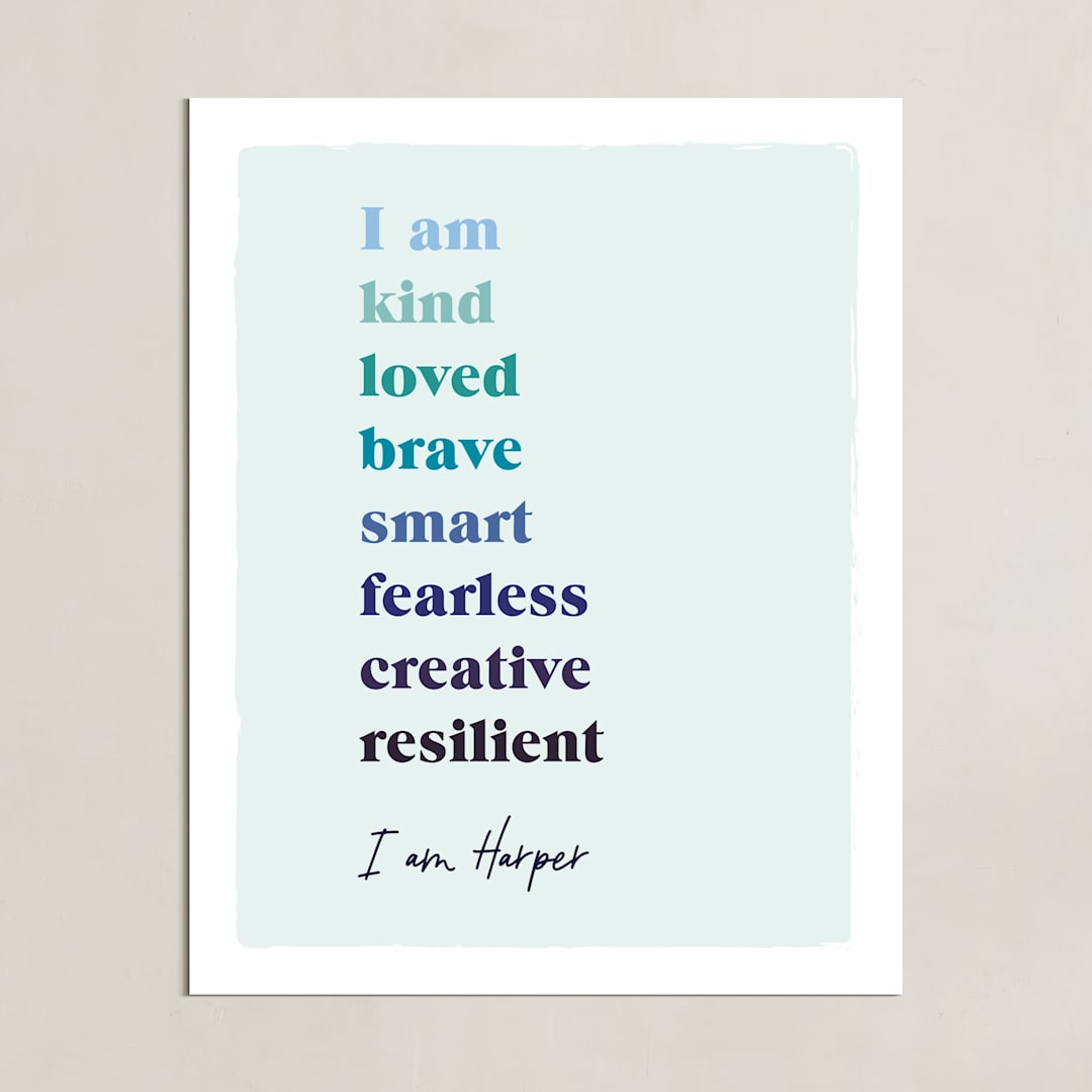 "Positive Affirmations" - Personalized Art Print in Winter by Nazia Hyder - Unframed