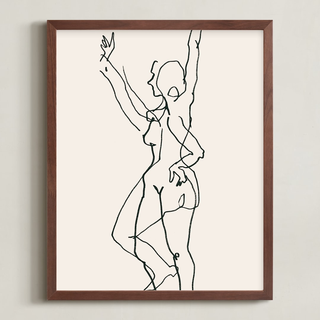 "Transfiguration 02" - Art Print in Ivory Black by Catilustre - Framed